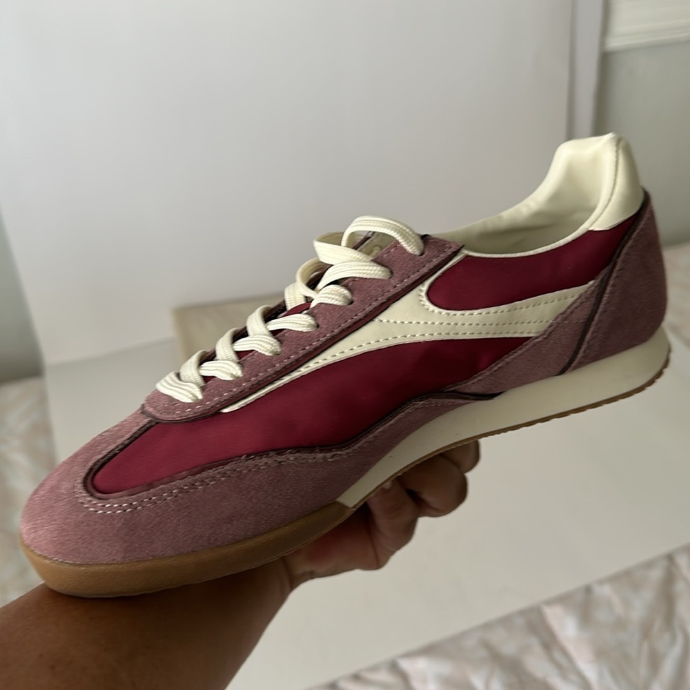 Zara Men's Maroon and Cream Sneakers - Picture 17 of 17
